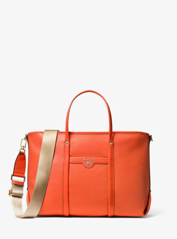 Damske Prenosná Taška Michael Kors Beck Medium Pebbled Leather Oranžové - Kabelky Michael Kors Nejlevnejsi | ENYFP-0491